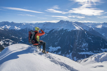 Wintersport in den Bergen