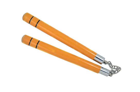 nunchucks karate tool on white background