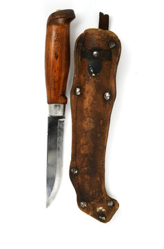 traditional Finnish knife puukko and sheath