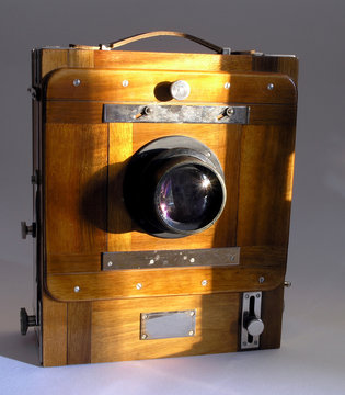 vintage wooden box camera