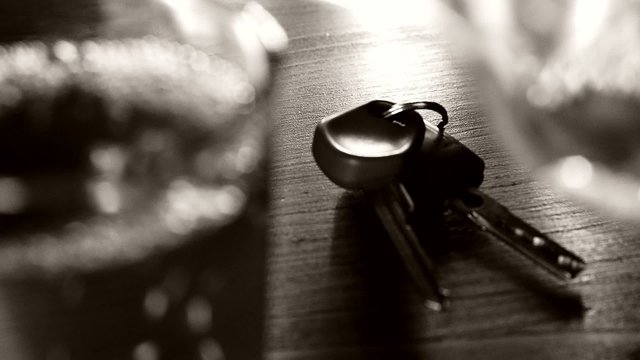drinker takes the car keys from the table,real time