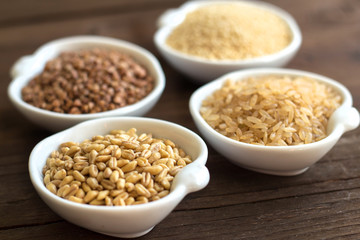 Cereals in bowls close up