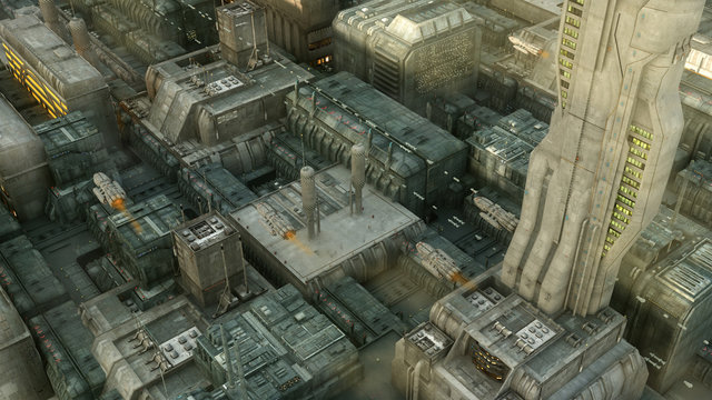 Futuristic cinematic city