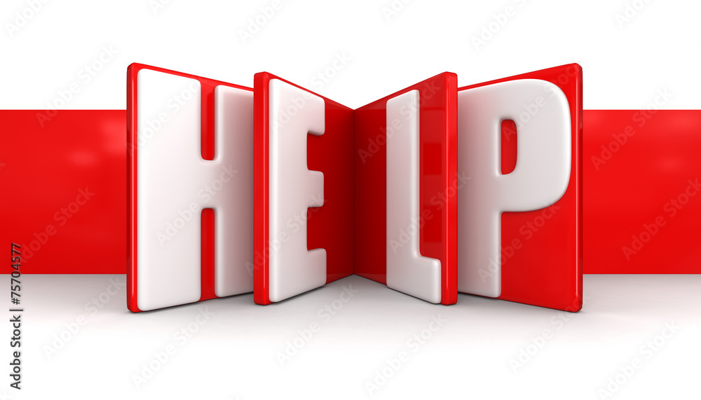 Poster label with help (clipping path included)
