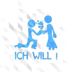 low poly proposal german ich will illustration
