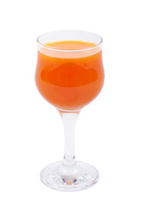Tropical juice in glass isolated on white