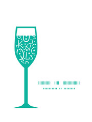 Vector white on green alphabet letters wine glass silhouette