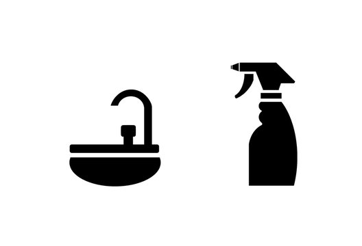 Spray nettoyant et un lavabo