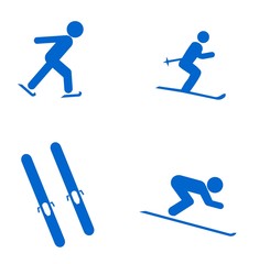 Sports d'hiver en 4 icônes
