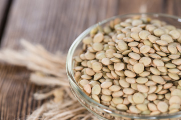 Heap of brown Lentils
