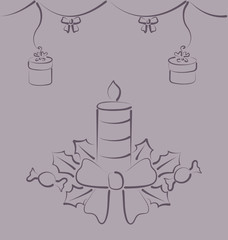 Christmas decoration elements stylized hand drawn