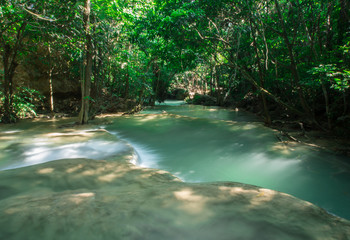 River with blue clear water in tropical forest