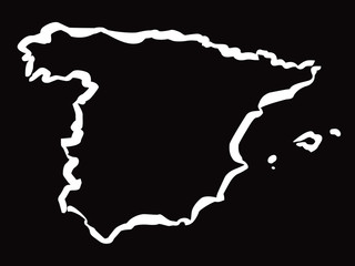 Vector drawing map of Spain