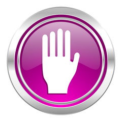 stop violet icon hand sign
