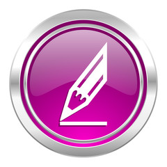 pencil violet icon draw sign