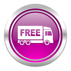 free delivery violet icon transport sign