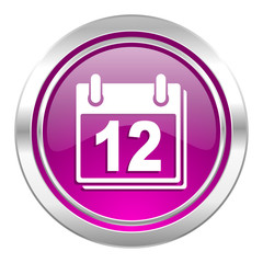 calendar violet icon organizer sign agenda symbol