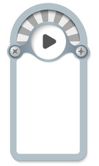 vertical box for any text and play symbol