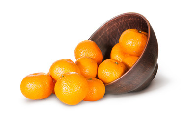 Tangerines Spill Out Of Clay Bowl