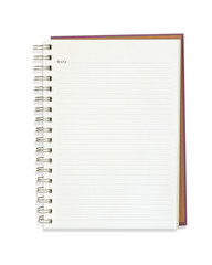 Blank note book isolated on white