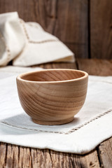 Fototapeta na wymiar Wooden bowl.