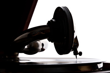 gramophone needle playing record