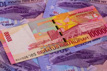 Different rupiah banknotes from Indonesia
