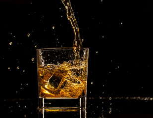 Splashing whiskey