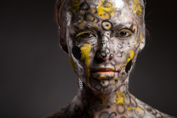 Snake woman. Abstract female portrait