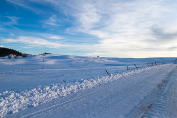 Fototapeta na wymiar road in winter 