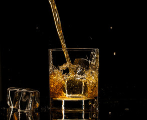 Splashing whiskey