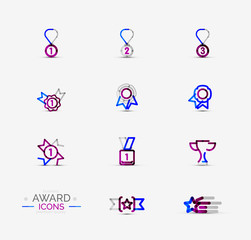 Award icon set, Logo collection