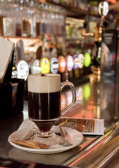 Irish coffee in Dublin pub