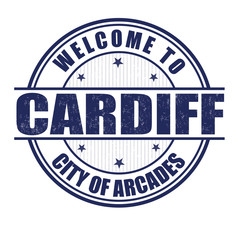 Welcome to Cardiff stamp