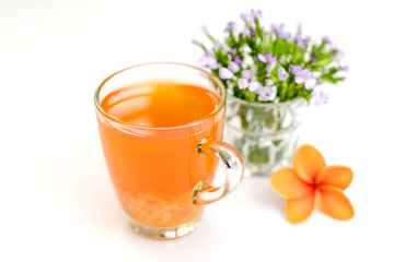 Glass of ginger lemon tea