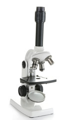Fototapeta na wymiar Microscope isolated on white