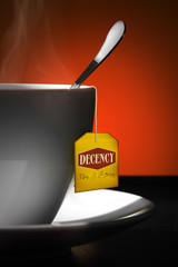 Tea for Decency. Yellow label.