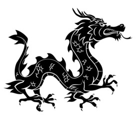 Black Silhouette Of Dragon