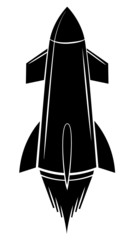 Black Silhouette Of Rocket launch