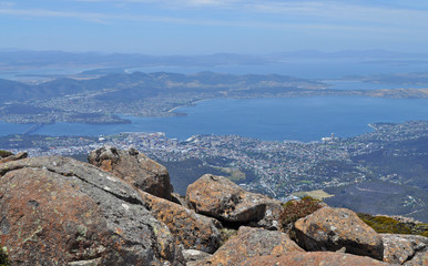 Fototapeta na wymiar View from Mount Wellington, Tasmania, Australia
