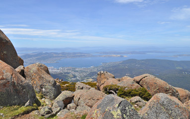 Fototapeta na wymiar View from Mount Wellington, Tasmania, Australia