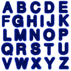 blue grass letters, upper