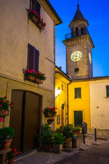 Fototapeta na wymiar Evening streets of San Marino