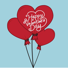 Happy Valentines Day With heart Air Balloon