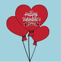 Happy Valentines Day With heart Air Balloon