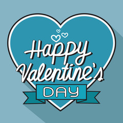 Happy Valentine's Day lettering Greeting Card with heart , vecto