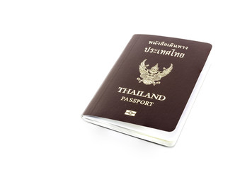 Thailand passport isolated on white