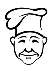 Joyful chef in a high hat