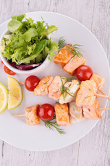 fish and salad