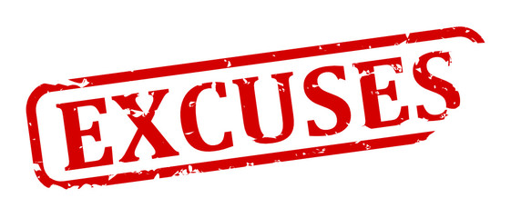 Oval red stamp with the words - excuses - vector svg